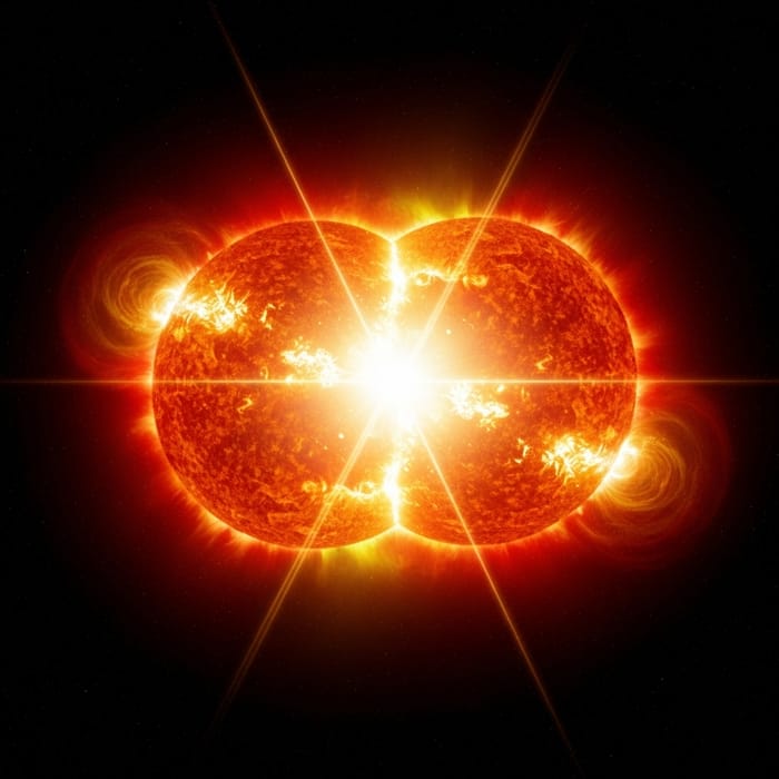 Dual Sun Collision: Spectacular Space Chaos Dual Sun Collision: Spectacular Space Chaos