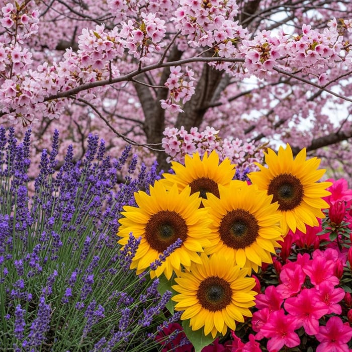 Cherry Blossom, Lavender, Sunflower & Azalea Botanical Fusion