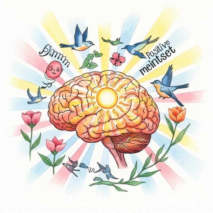 Positive Mindset Watercolor Art