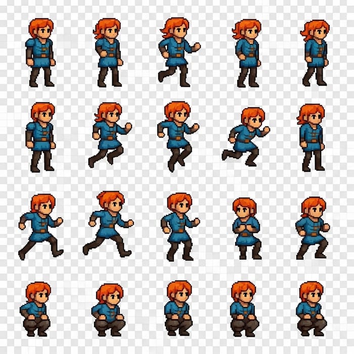 Gender-Neutral Pixel Art Base Model Sprite Sheet Gender-Neutral Pixel Art Base Model Sprite Sheet