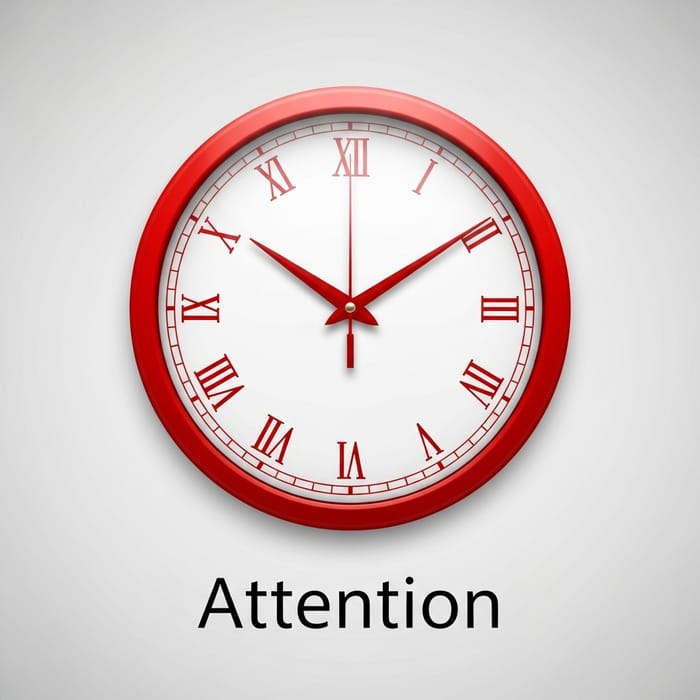 Red and White Clock for Instant Attention | Timepiece