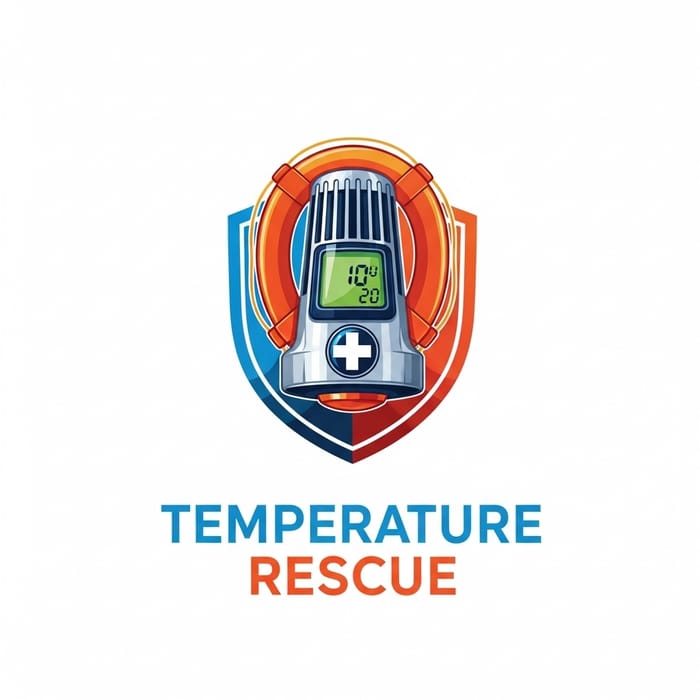 Thermostat Logo Design for HVAC Company | Temperature Rescue Thermostat Logo Design for HVAC Company | Temperature Rescue