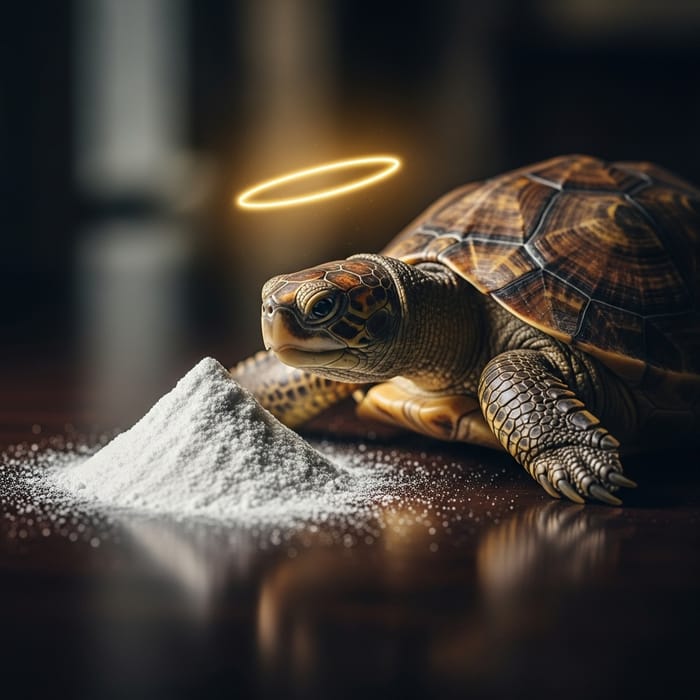 Franklin the Saintly Turtle Tempted by Cocaine