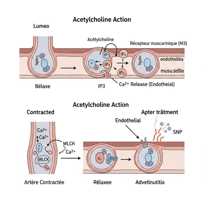 Acetylcholine & Sodium Nitroprusside Action Diagram Acetylcholine & Sodium Nitroprusside Action Diagram