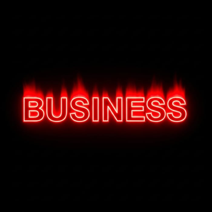 Captivating 'Business' Glow on Dark Background Captivating 'Business' Glow on Dark Background