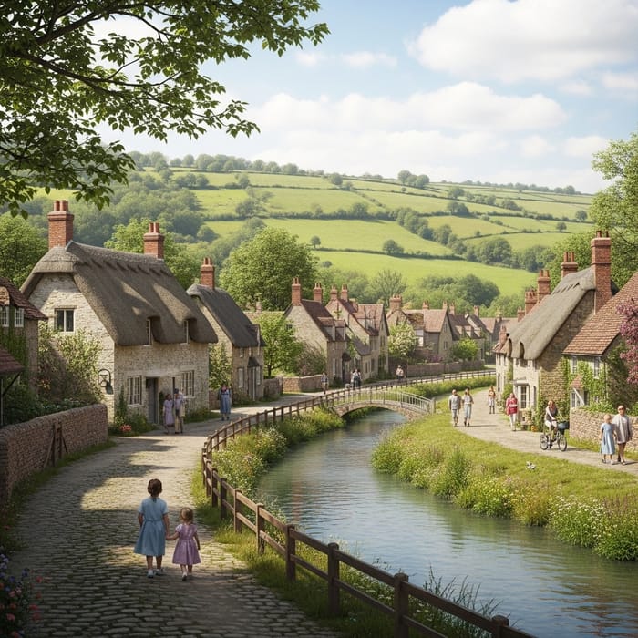 Charming Small Town in a Lush Valley Charming Small Town in a Lush Valley