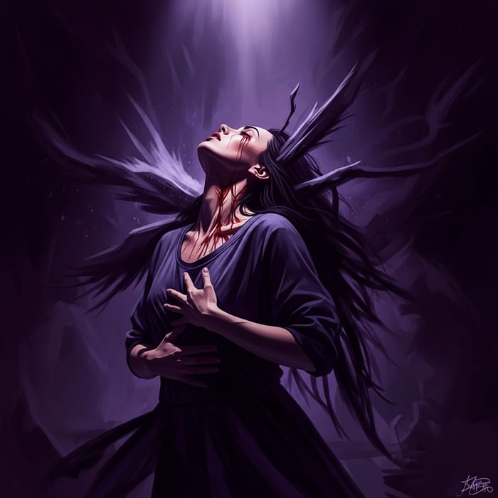 Powerful Surrealist Artwork: Woman's Transformation Journey