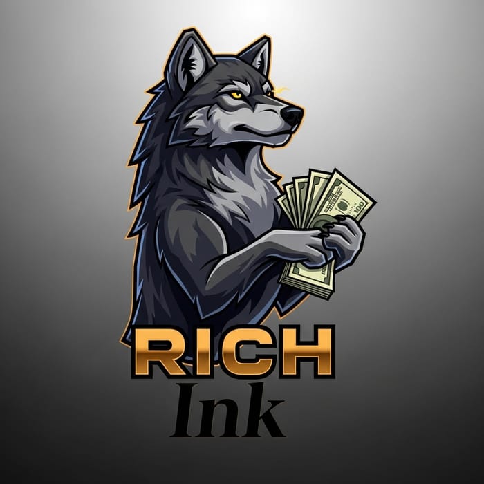Wolf Logo Design for Rich Ink Wolf Logo Design for Rich Ink