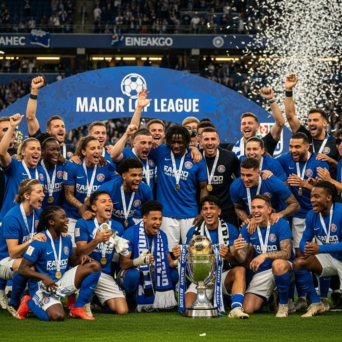 Tottenham Hotspurs Champions 2023/24 Squad Celebrates Victory
