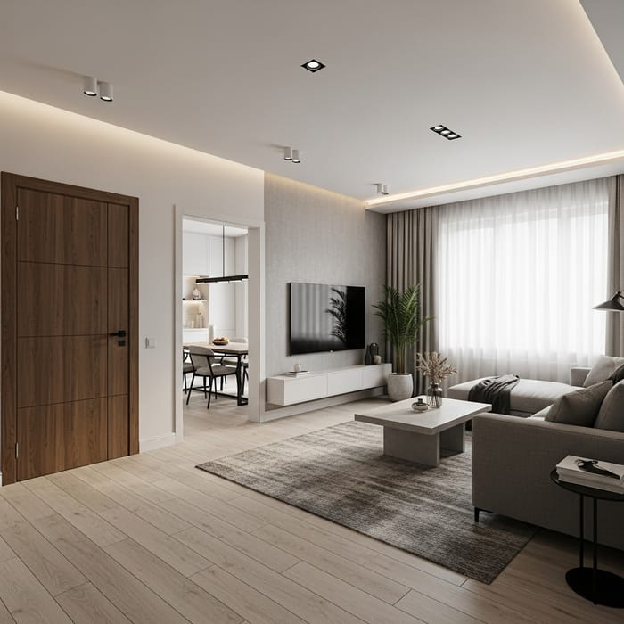 Stylish Living Room: 4m x 6m Dimensions & Dining Area Stylish Living Room: 4m x 6m Dimensions & Dining Area