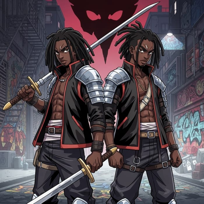 Urban Anime Characters with Dreadlocks Ready for War Urban Anime Characters with Dreadlocks Ready for War