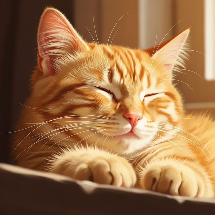 Dreamy Portrait of a Fluffy Orange Tabby Cat Dreamy Portrait of a Fluffy Orange Tabby Cat