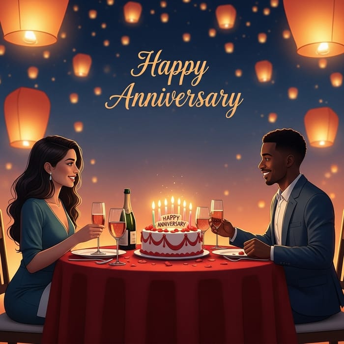 Celebrate Your Anniversary with Sparkling Wine and Cake