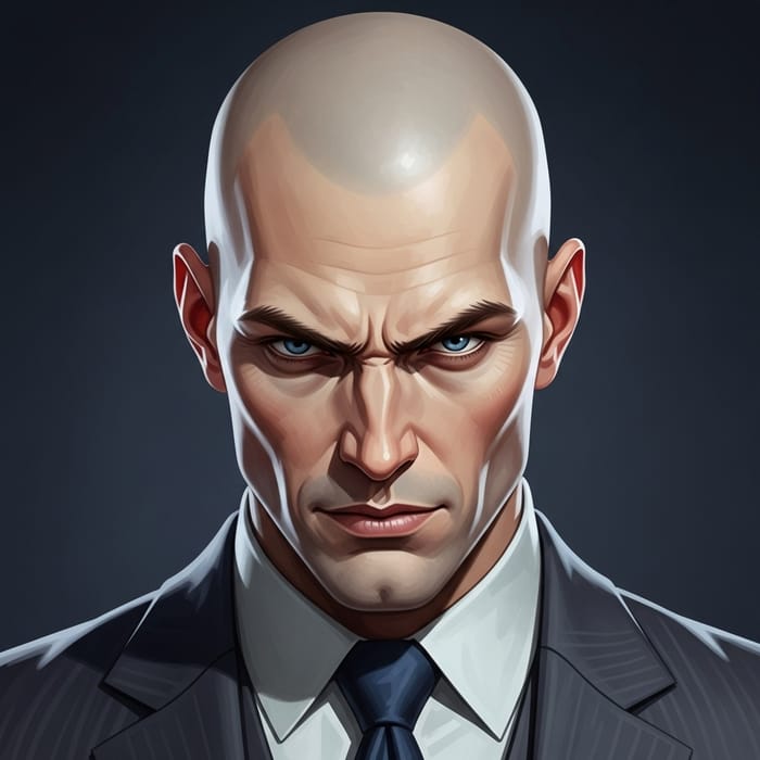 Stylish Portrait of Bald Russian Man