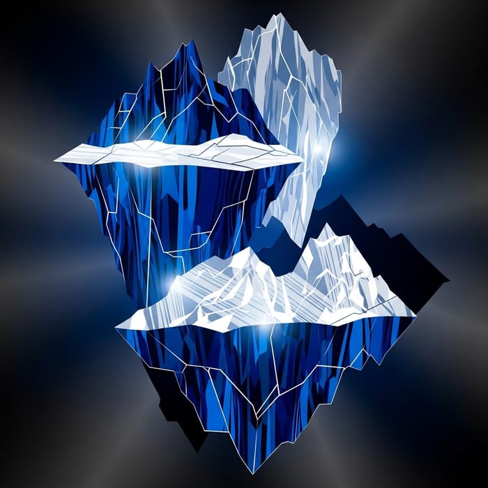 Abstract Icebergs Art | Deep Blues & Bright Whites Abstract Icebergs Art | Deep Blues & Bright Whites