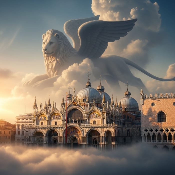 Saint Mark's Basilica in Winged Lion Clouds Saint Mark's Basilica in Winged Lion Clouds