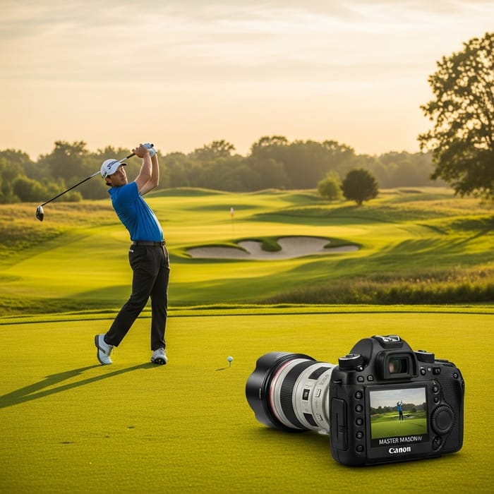 Dynamic Golf Swing Photography on Vibrant Course Dynamic Golf Swing Photography on Vibrant Course