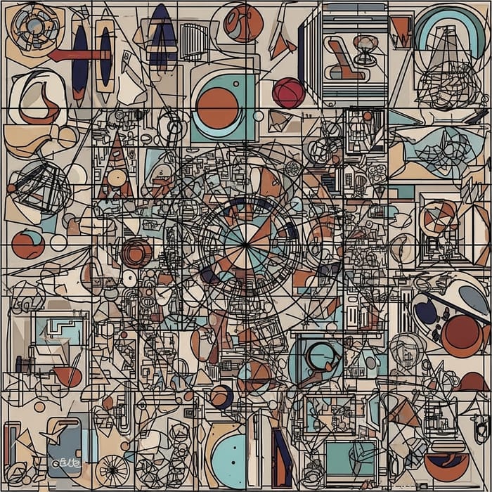 Abstract Objects: Modern Art with Vibrant Colors Abstract Objects: Modern Art with Vibrant Colors