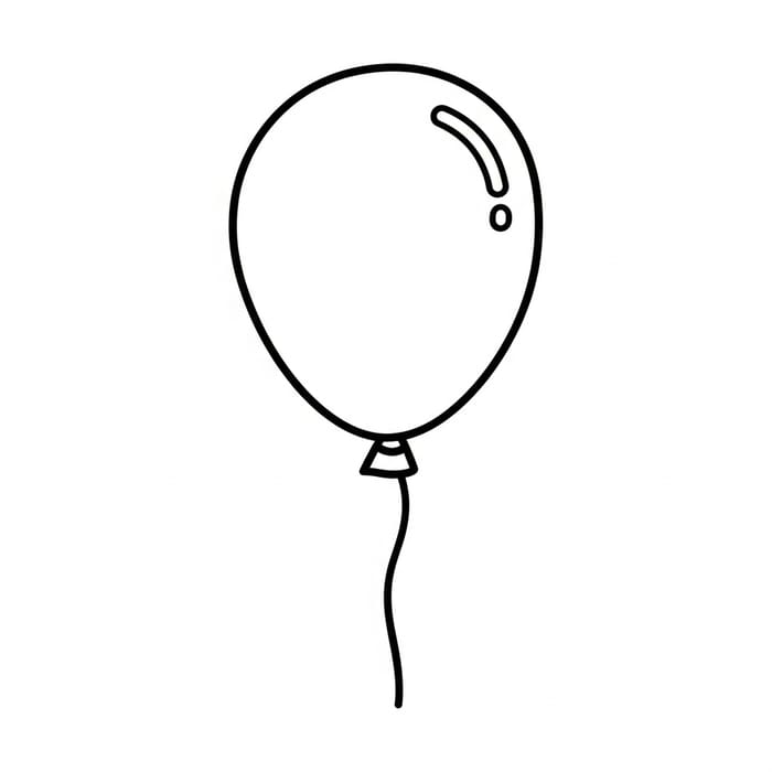 Simple Birthday Balloon Coloring Page - Easy for 2-Year-Olds Simple Birthday Balloon Coloring Page - Easy for 2-Year-Olds