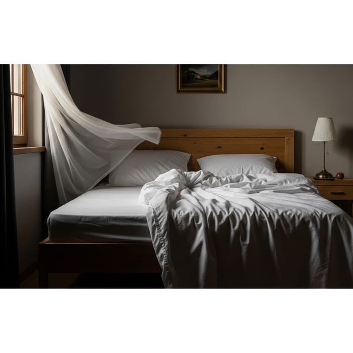 Cozy Bedroom Scene with Dutch Still Life Vibe