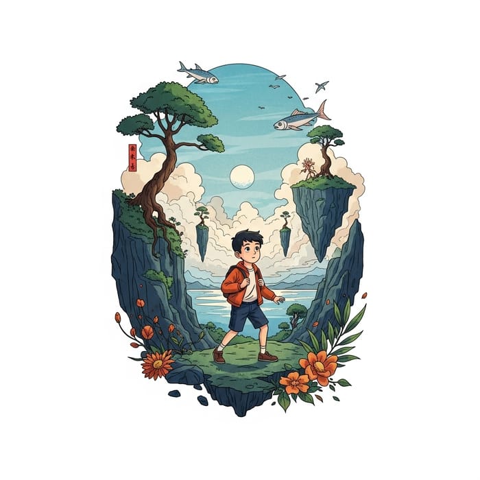 Studio Ghibli Style: Dreamlike Journey of a Young Boy