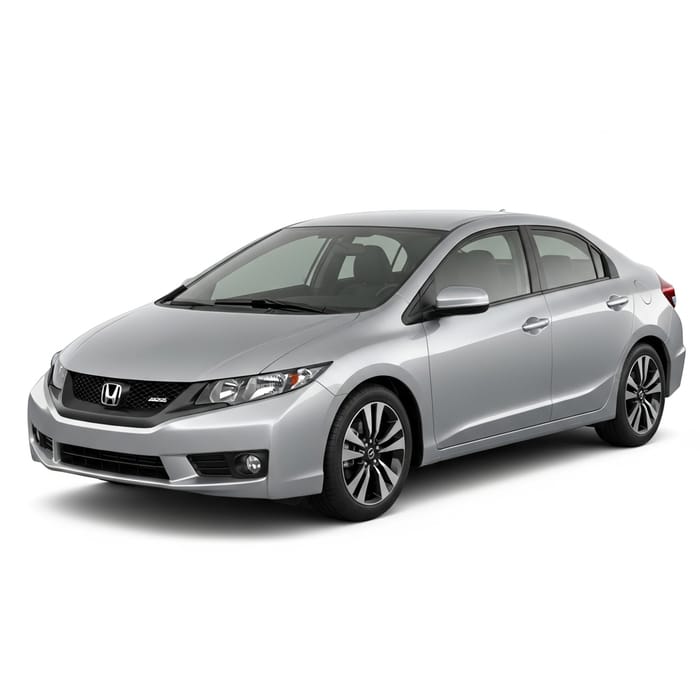 Silver Honda Civic on White Background | Streamlined Design & Reliability