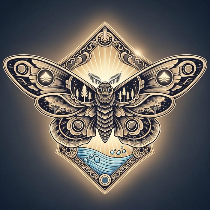 Mythical Mothra Symbol - Exquisite design inspired by giant moth mythology