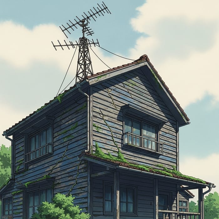 Nostalgic Old Wooden House Anime V3 Style