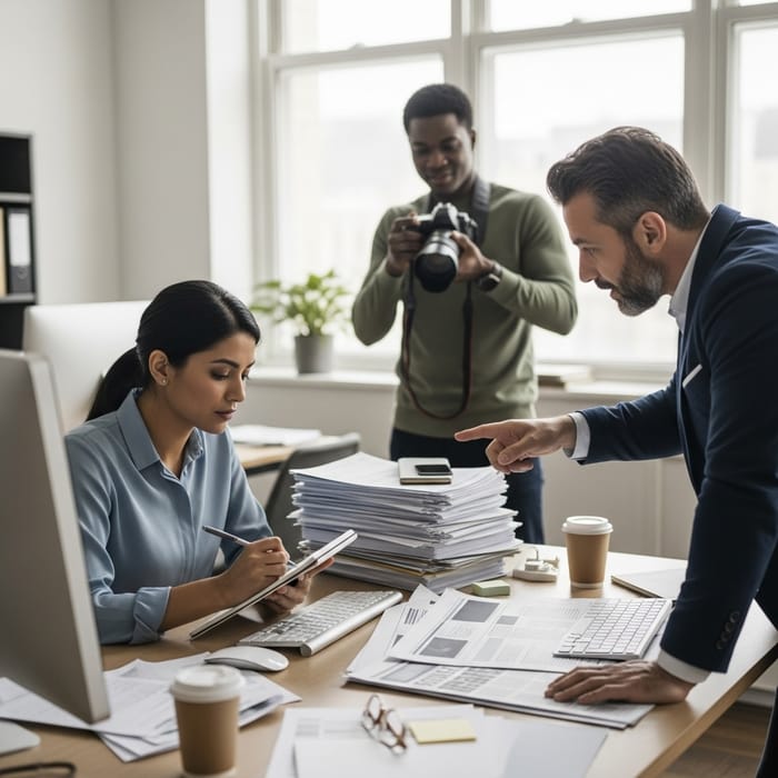 Dynamic Journalism Scene: Journalist at Work