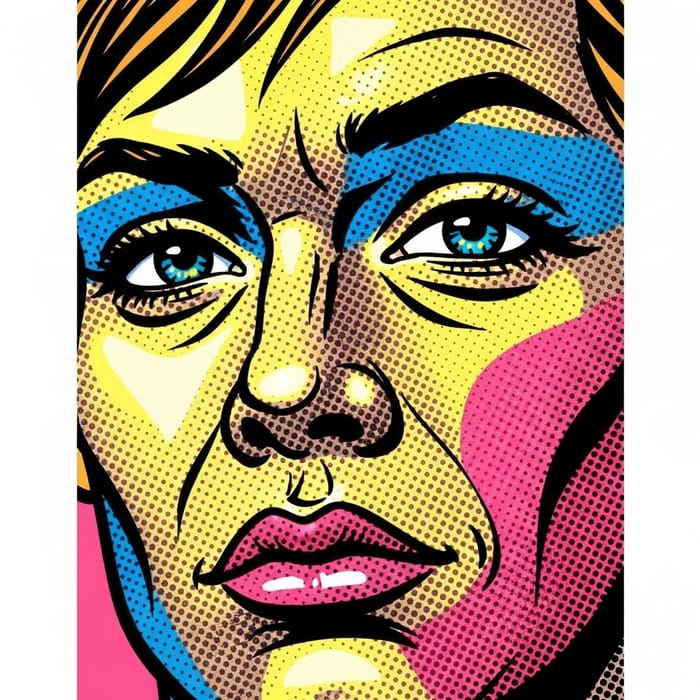 Pop Art Face Drawing inspired by Roy Lichtenstein Pop Art Face Drawing inspired by Roy Lichtenstein