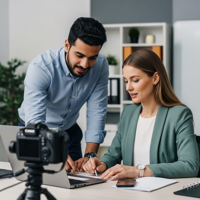 Professional Collaboration in Office Setting: Teamwork Moment Professional Collaboration in Office Setting: Teamwork Moment