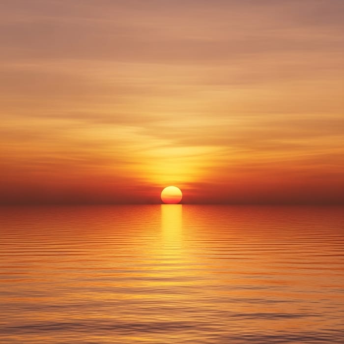 Impressionist Sunset over Ocean: Serene Beauty in Nature