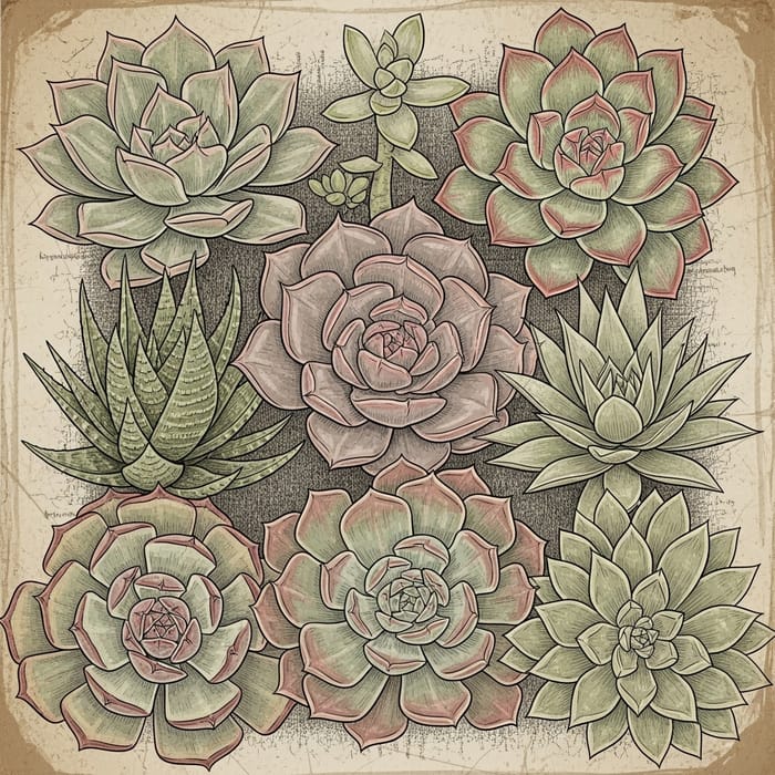 Vintage Succulent Art | Timeless and Nostalgic Design