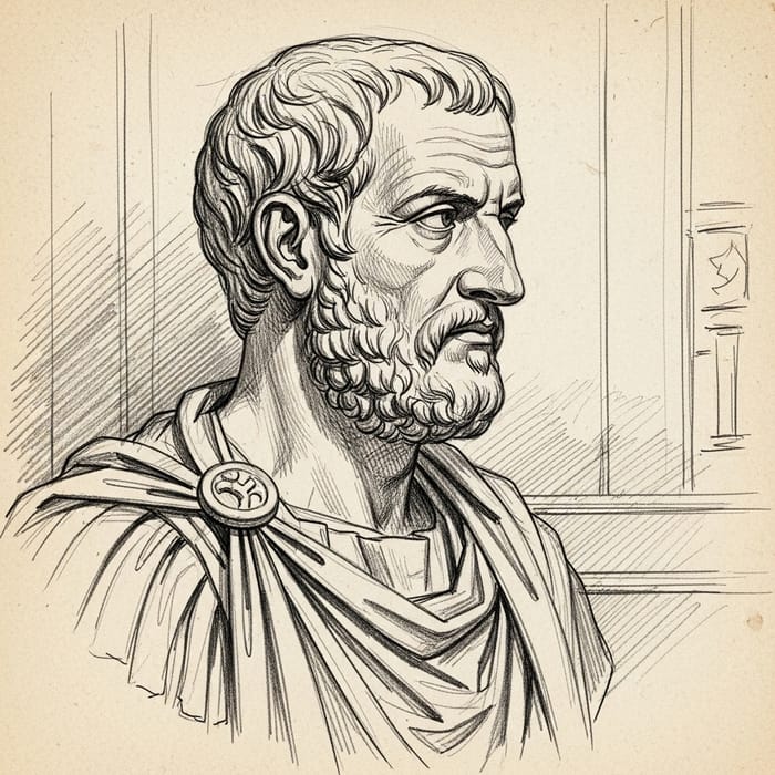 Pencil Sketch of Marcus Aurelius - Ancient Roman Philosopher Pencil Sketch of Marcus Aurelius - Ancient Roman Philosopher