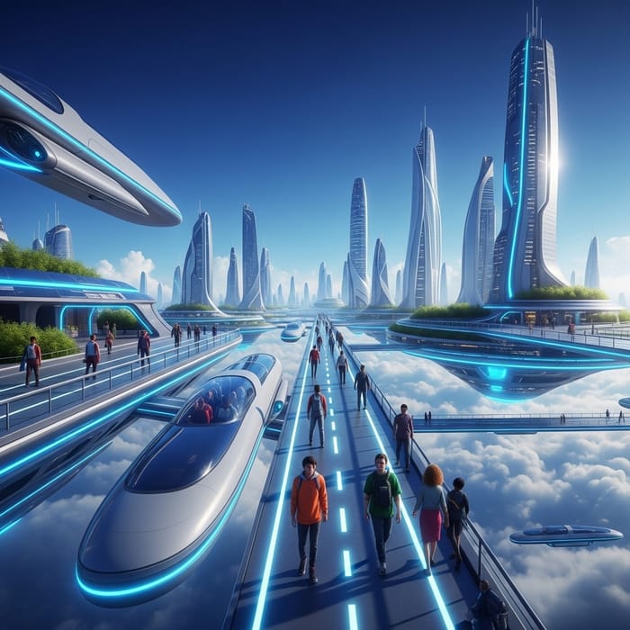 Futuristic Sky City: Innovative Technology and Sustainable Living Futuristic Sky City: Innovative Technology and Sustainable Living