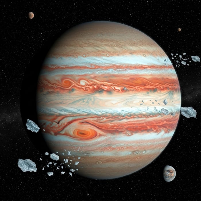 Jupiter Swirling Cloud Patterns Illustration Jupiter Swirling Cloud Patterns Illustration