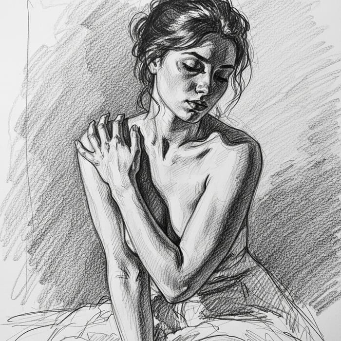 Exquisite Study of Woman: Delicate Brushstrokes and Play of Light