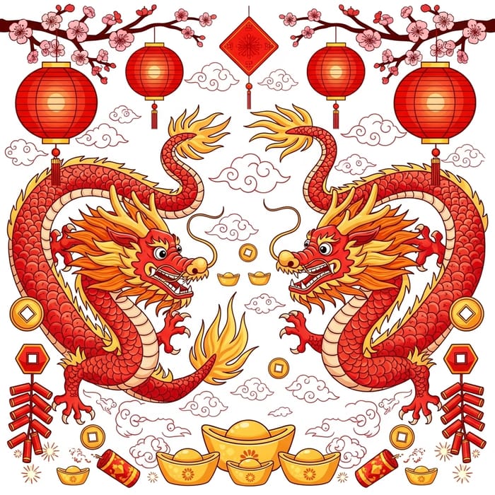 Chinese New Year Dragons No People