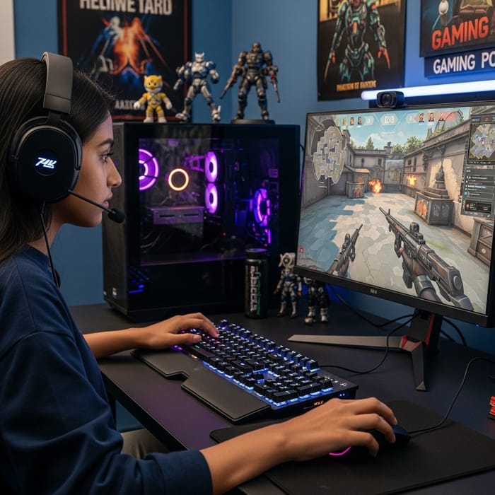 Expert South Asian Female Gamer | High-Intensity FPS Gameplay