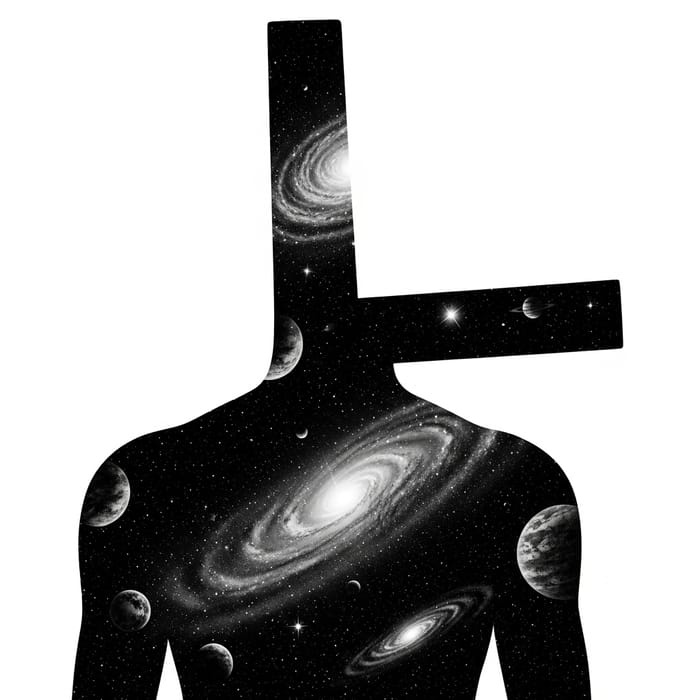 Celestial Human Form: Cosmic Galaxy Artwork Celestial Human Form: Cosmic Galaxy Artwork