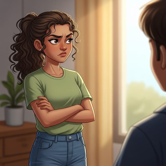 Jealous Girl in Sunlit Room Jealous Girl in Sunlit Room