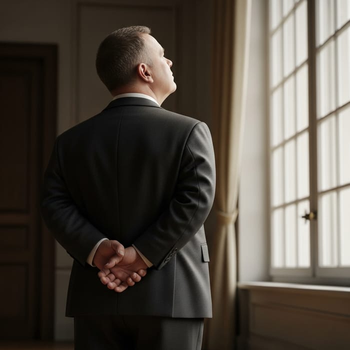 Stout Elderly Man with Short Brown Hair | Dignified Posture