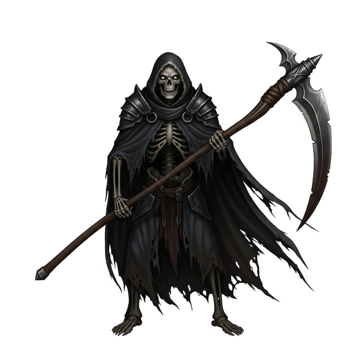 Menacing Skeleton Warrior with Scythe | Dark Fantasy Character Menacing Skeleton Warrior with Scythe | Dark Fantasy Character
