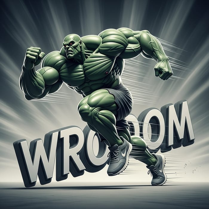 Ultra-Detailed Speedy Hulk with Unique Green Shade | Fast 3D Image