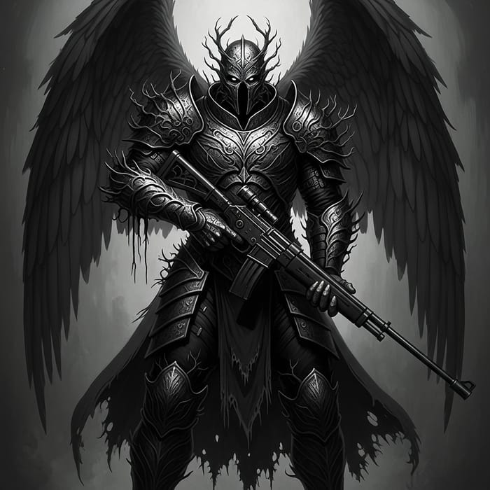 Mythical Villain with Organic Defense and Venom-style Wings