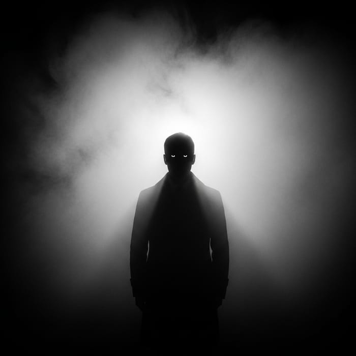 Enigmatic Figure in Vintage Noir Film Atmosphere