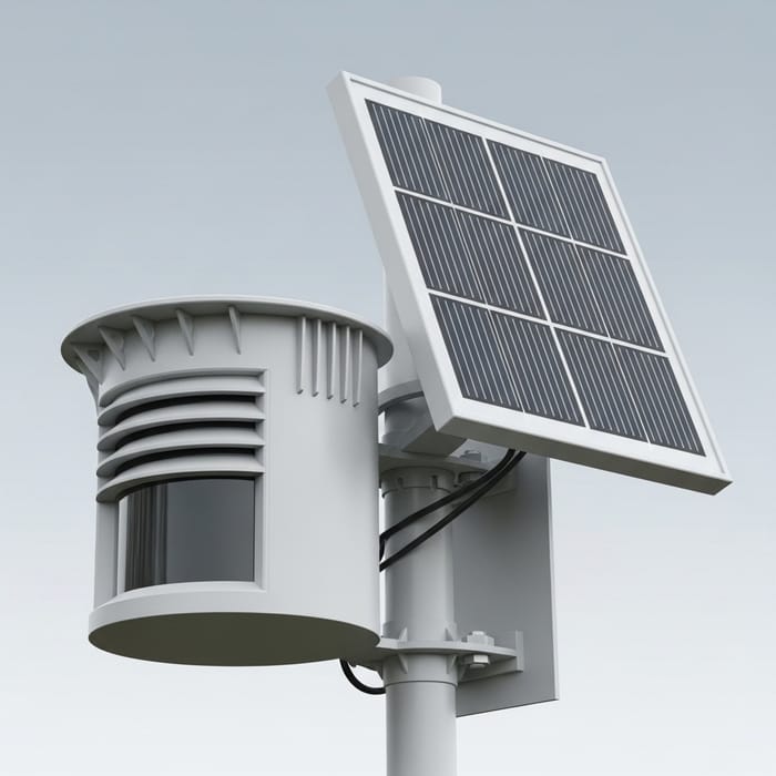 3D Forest Fire Sensor Model with Solar Panel