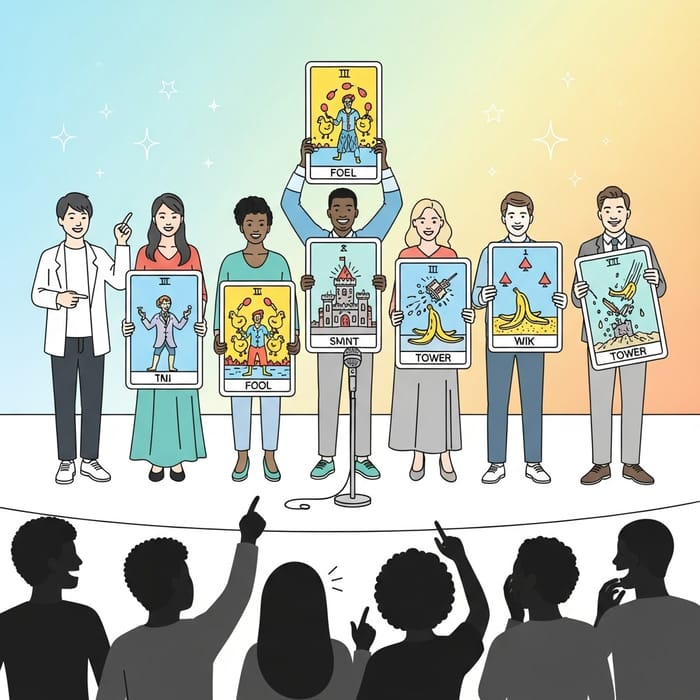 Minimalist Tarot Card Comedy Show Predictions Minimalist Tarot Card Comedy Show Predictions