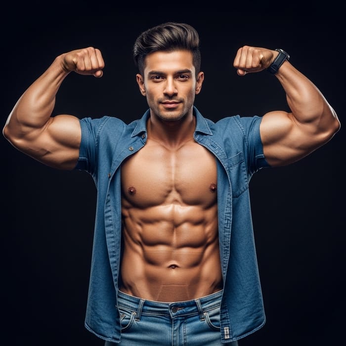 Handsome Muscular Man: Fitness and Style