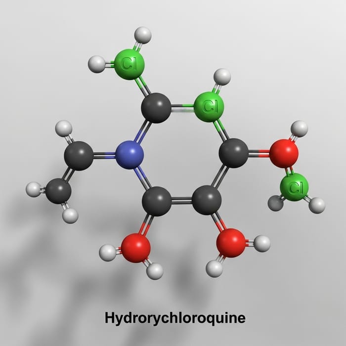 Detailed Hydroxychloroquine Molecule Visualized